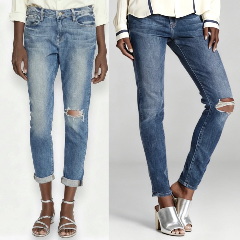 Frame Le Garcon Boyfriend Jean Cooper Wash Distressed size 28